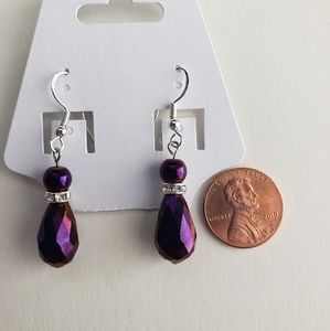 Purple teardrop earrings